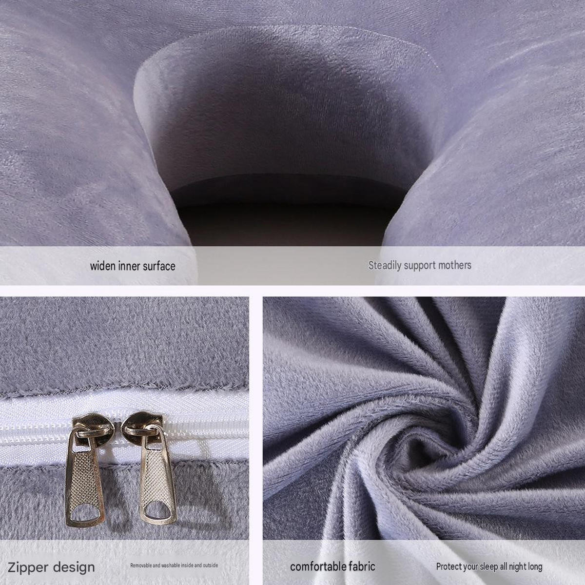 KISSEN – Lendenstützkissen – 110 x 56 cm – Grau - Grau, Textil (56/110cm)