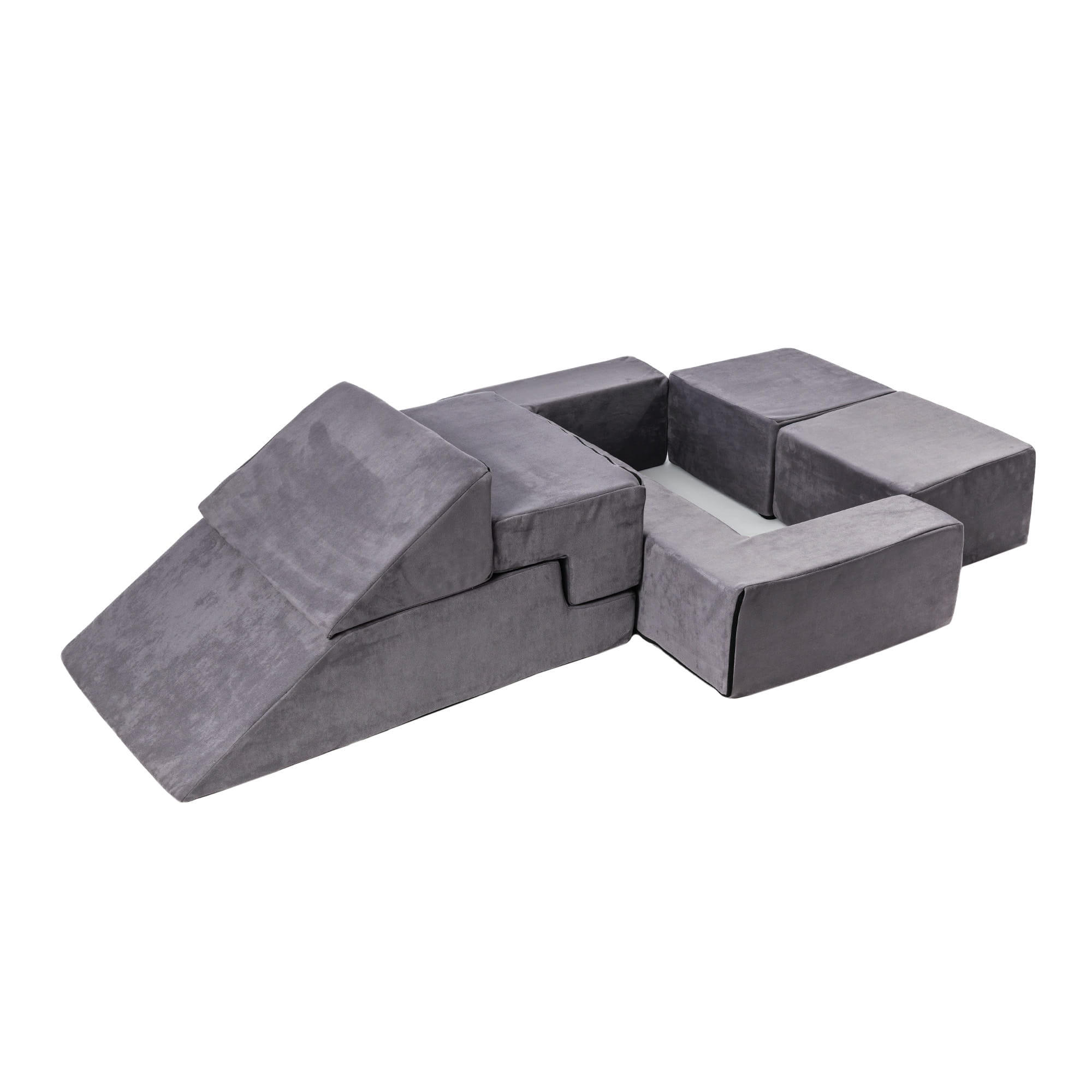 MeowBaby Kindersofa, Grau 100x40x35 cm