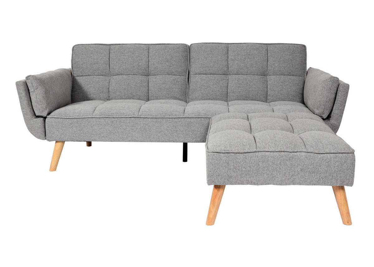 SCHLAFSOFA Hellgrau - Hellgrau, Textil (218/175cm) - MCW