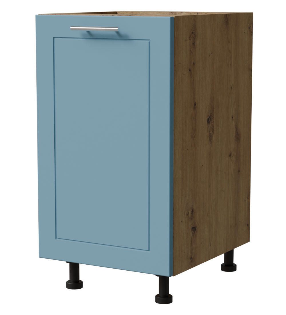 Feldmann-Wohnen Unterschrank Blau, Eiche Artisan 45x82x50 cm