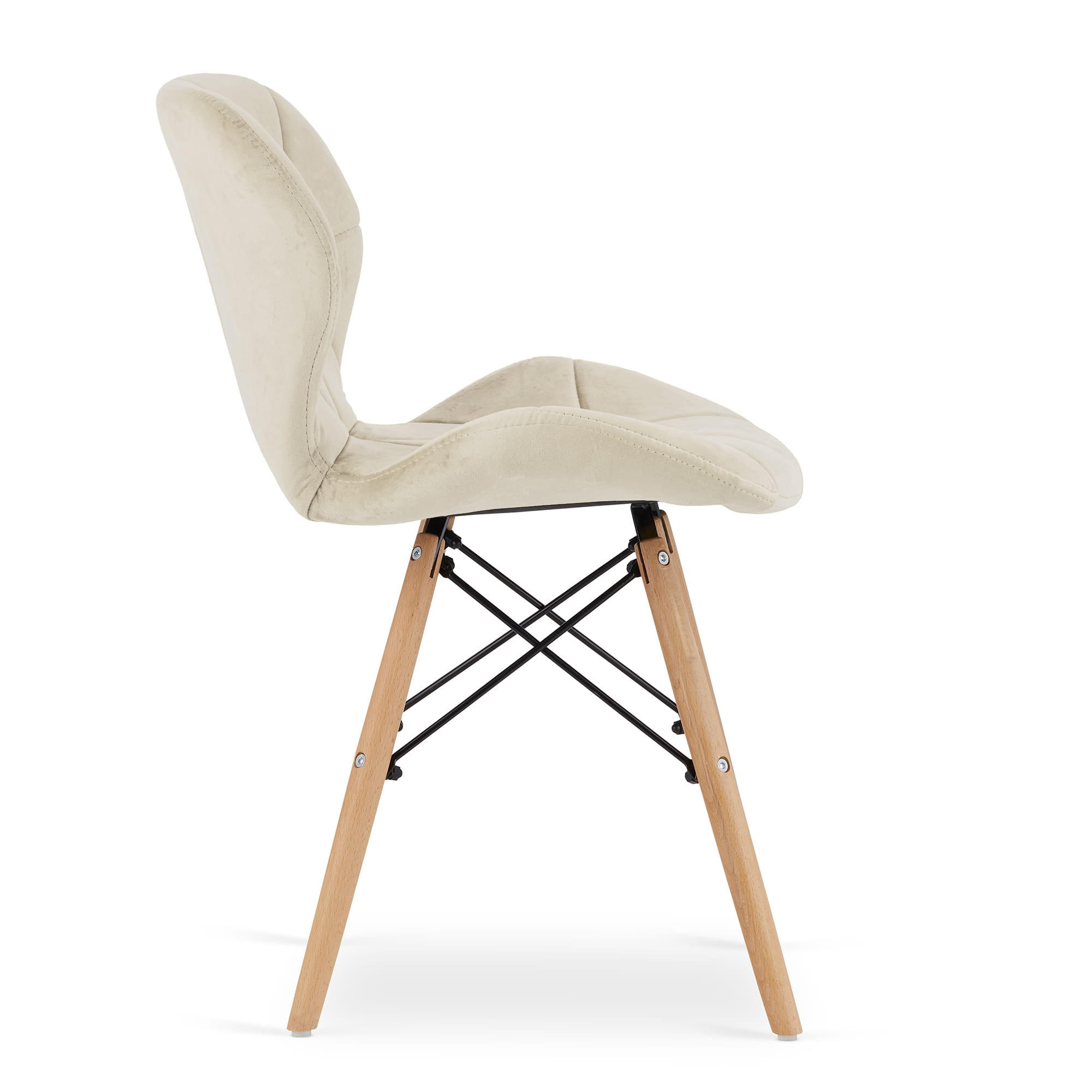 STUHL AMATRICE 6-er Set, Beige, mit Samtstoff gepolstert - Beige, Holz/Textil (48/74/53cm) - Komodee
