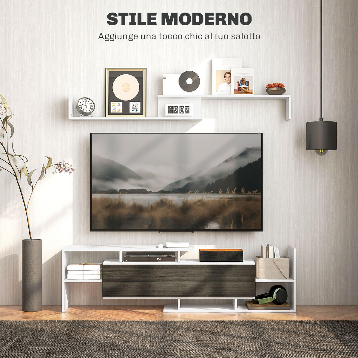 TV-MÖBEL Multicolor 1 Stück - Multicolor, Holzwerkstoff (153.6/42/25cm) - GiPP