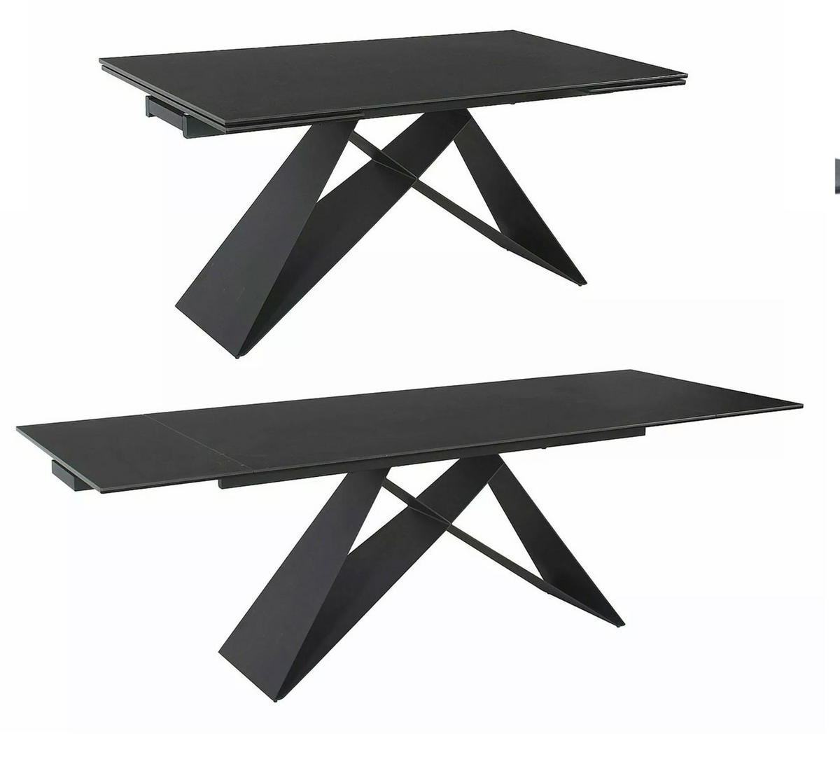 ESSTISCH Westin X / Schwarz Matt 160-240 / 90 / 77cm - Schwarz, Holz/Keramik (90/240/77cm) - Feldmann-Wohnen