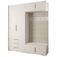 GARDEROBEN-SET 236,7/200/47 - Goldfarben/Weiß, Holz/Kunststoff (200/236.7/47cm) - Abiks Möbel