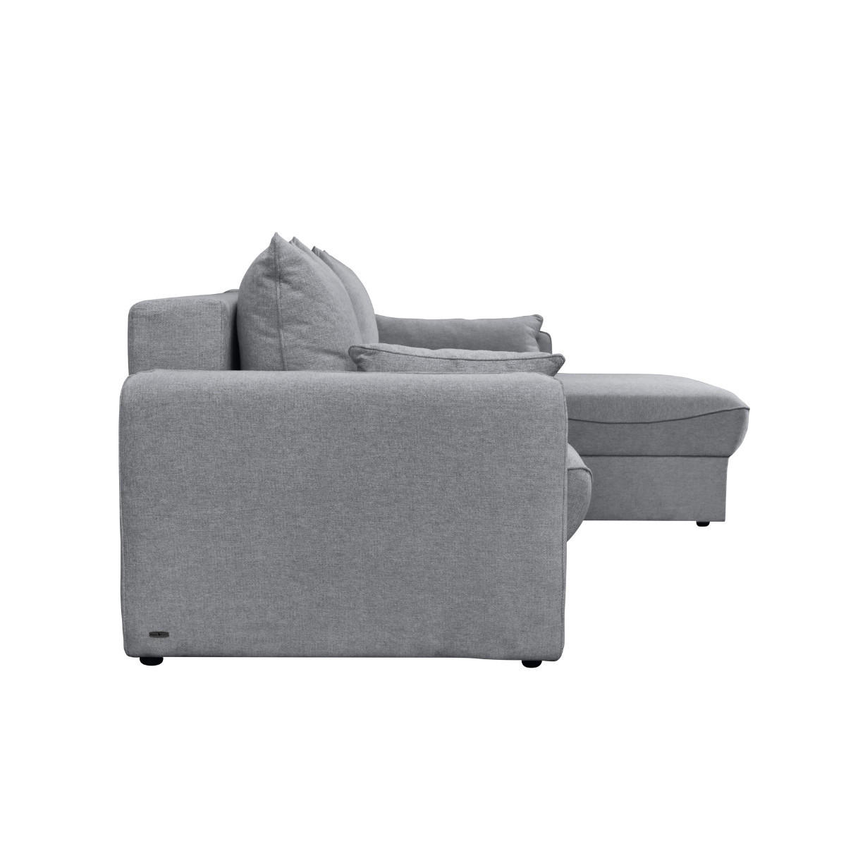 ECKSOFA 3-sitzer mit schlaffunktion - naomi 260/175/90 cm - Grau, Textil (175/90/260cm) - Calicosy