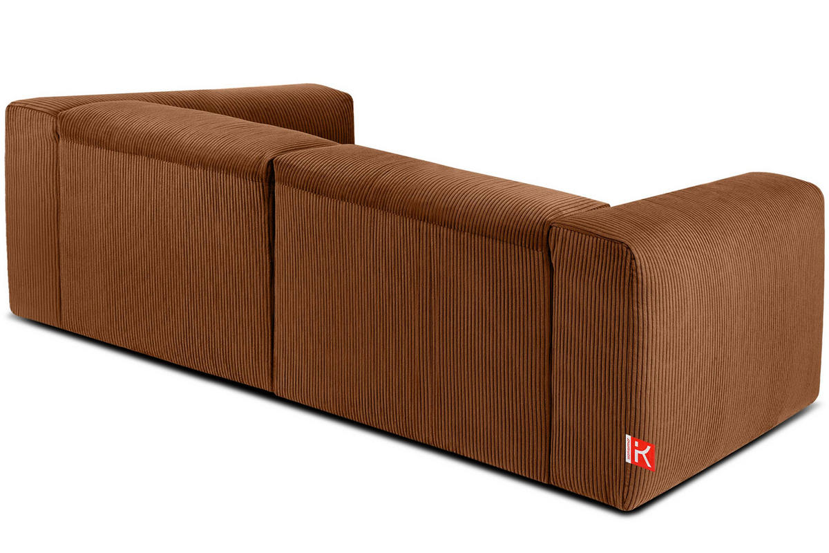 2,5-SITZER-MODULSOFA BUFFO mit extrem weicher und bequemer Sitzfläche, Kordstoff, ore - Orange, Textil (250/73/96cm) - KONSIMO®
