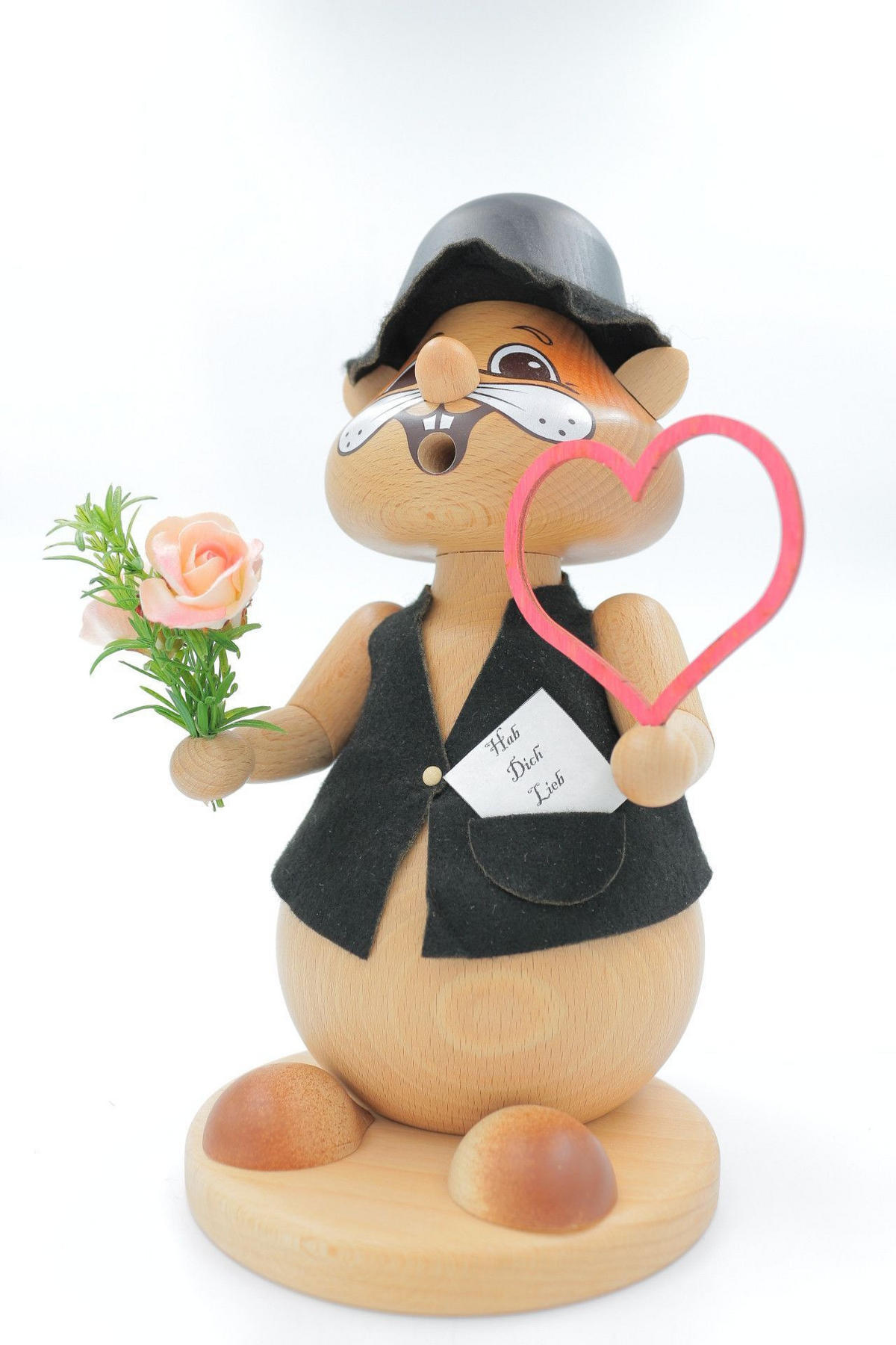 RAUCHFIGUR Hamster Romantiker 24 cm - Multicolor, Holz (15/1/0.1cm)