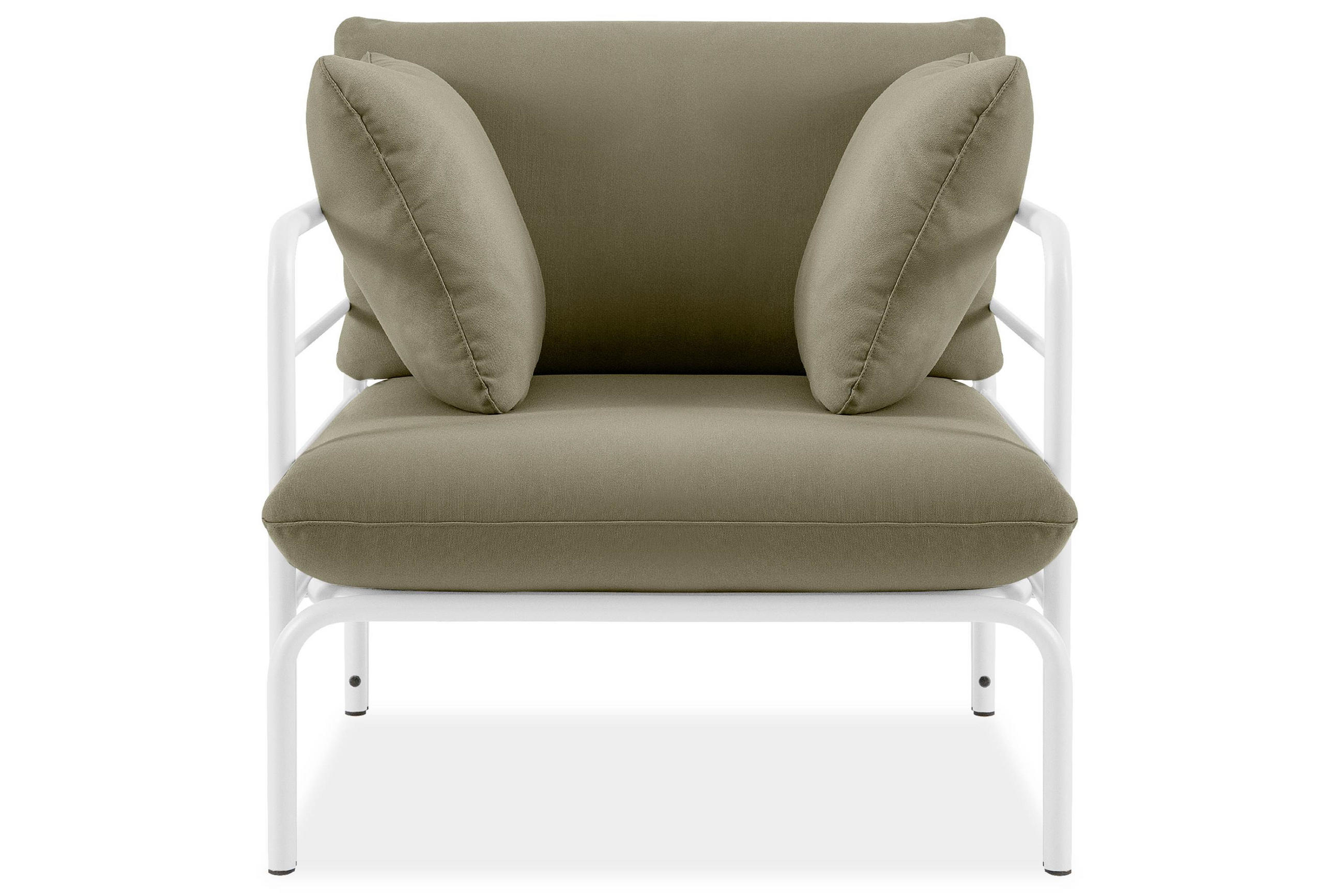 GARTENSESSEL RAMBE inkl. Auflagen, Stahlgestell, Modern, Weiß/Beige - Beige/Weiß, Textil/Metall (79/80/80cm) - KONSIMO®
