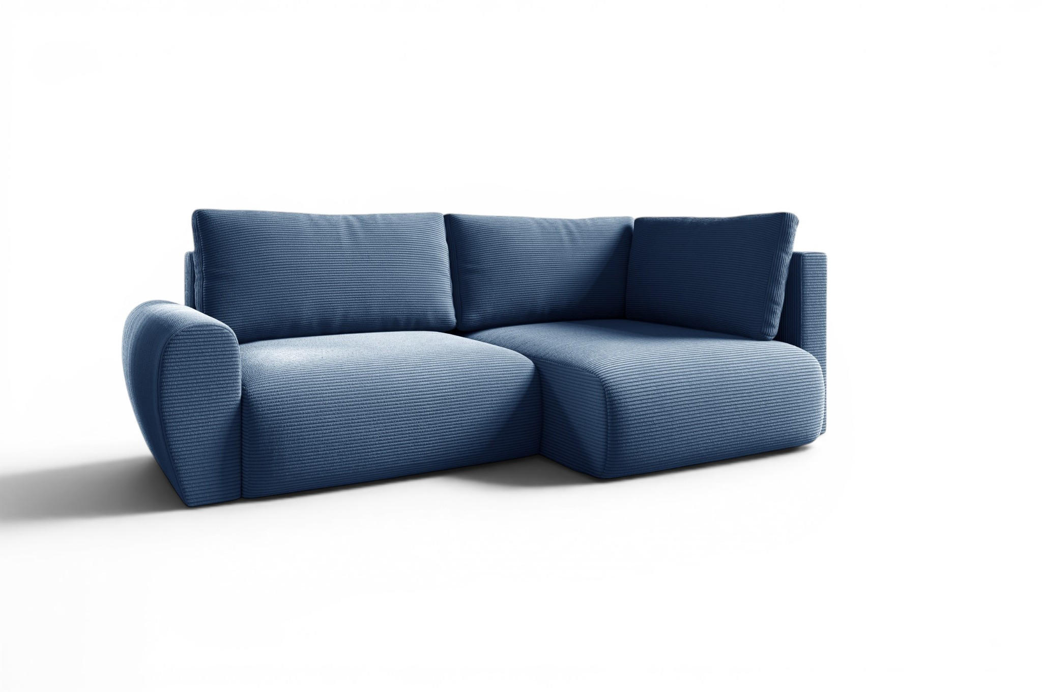 ECKSOFA Galan Mini Mit Schlaffunktion - Blau, Holzwerkstoff/Textil (153/241cm) - Fun Möbel