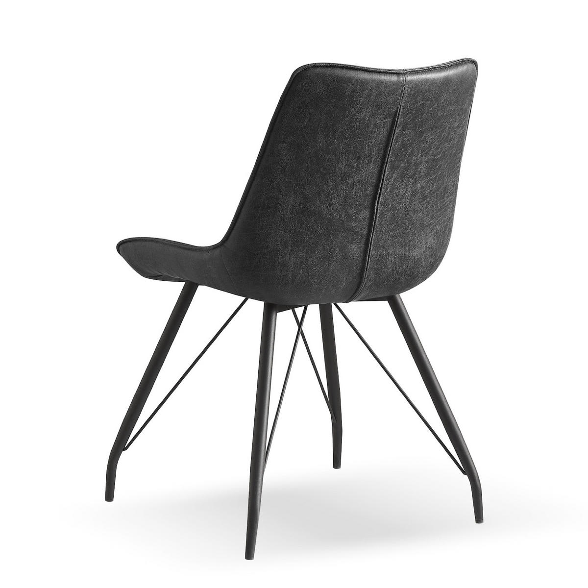 STUHL MATS Anthrazit 2 Stück - Anthrazit, Textil/Metall (53/87/62cm) - B&D Home