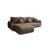 ECKSOFA Mit Schlaffunktion Und Bettkasten TOKYO, Stoff MONOLITH, Hellbraun, Links - Hellbraun, Holz (280/190cm) - Kaiser Möbel
