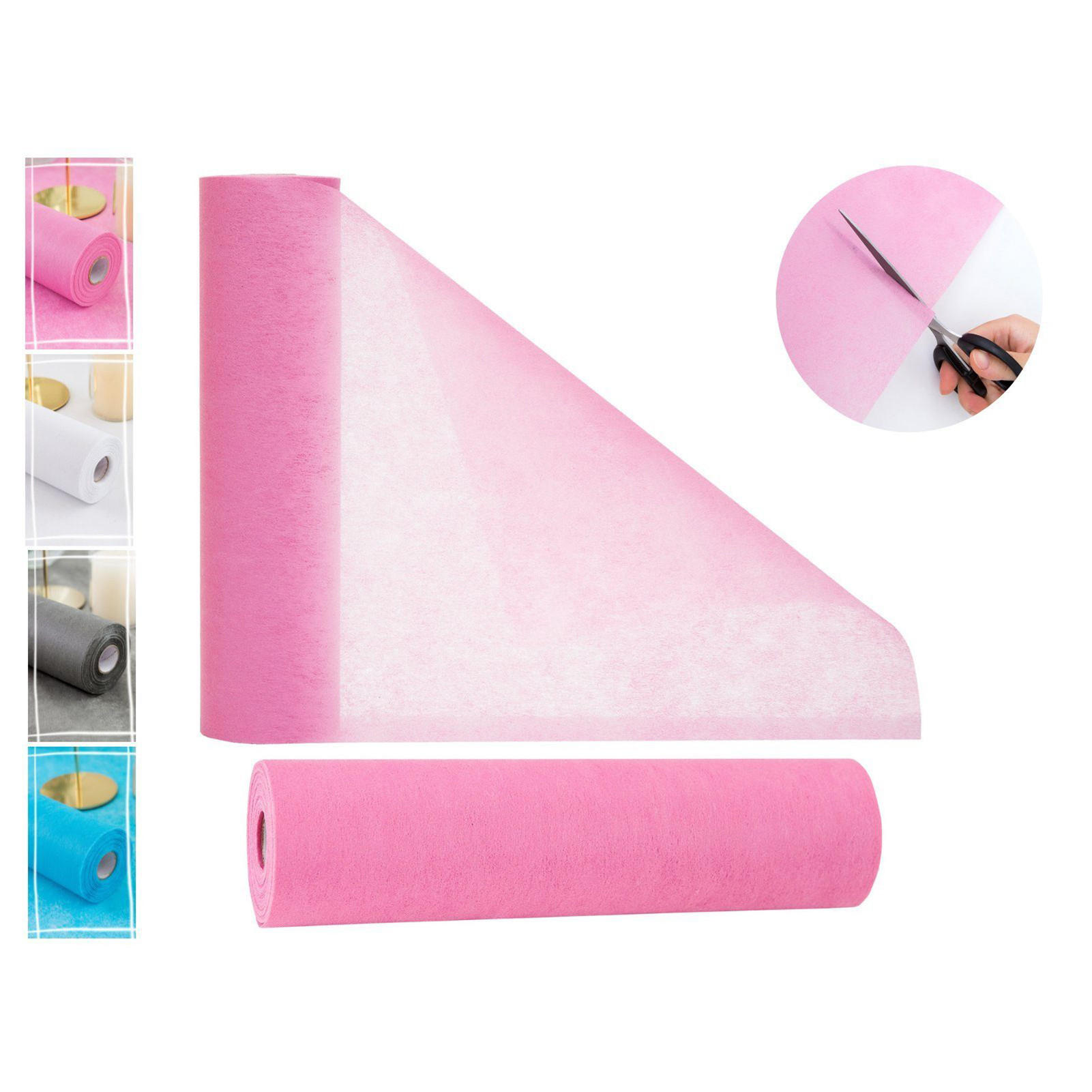 TISCHLÄUFER Vlies Rosa, 30 cm x 25 m, dekoratives Tischband für Hochzeit & Geburtstag - Rosa, Textil (30/2500cm)