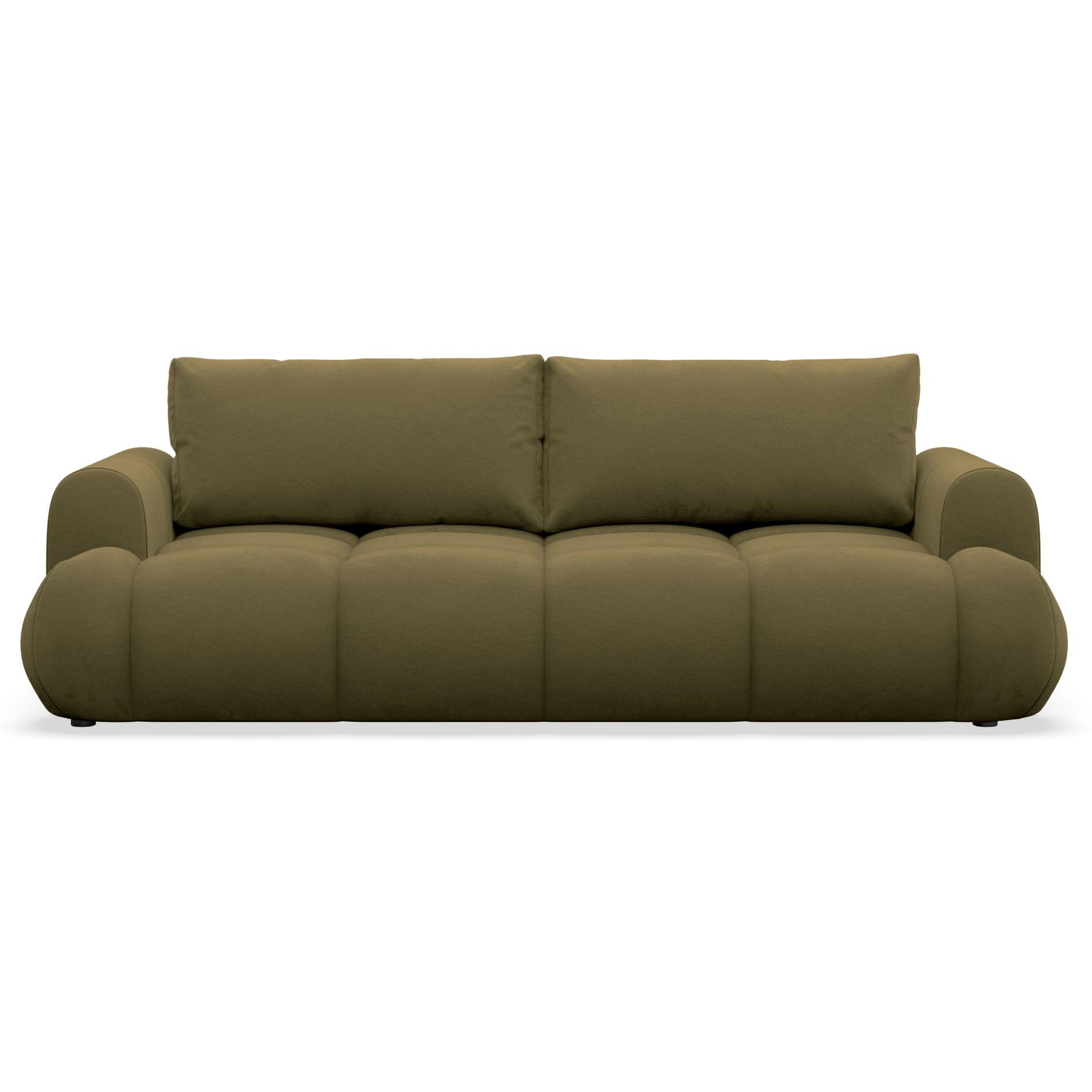 3-SITZER SOFA Ombo Doce Olivgrün wasserabweisender Samt - Schwarz/Olivgrün, Kunststoff/Textil (250/92/110cm) - Selsey