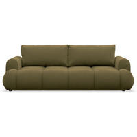 3-SITZER SOFA Ombo Doce Olivgrün wasserabweisender Samt - Schwarz/Olivgrün, Kunststoff/Textil (250/92/110cm) - Selsey
