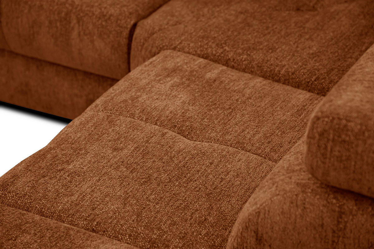 ECKSOFA CALVERA 5-Sitzer, dunkelorange - Dunkelorange, Holzwerkstoff/Textil (298/239cm) - Courtois Laville