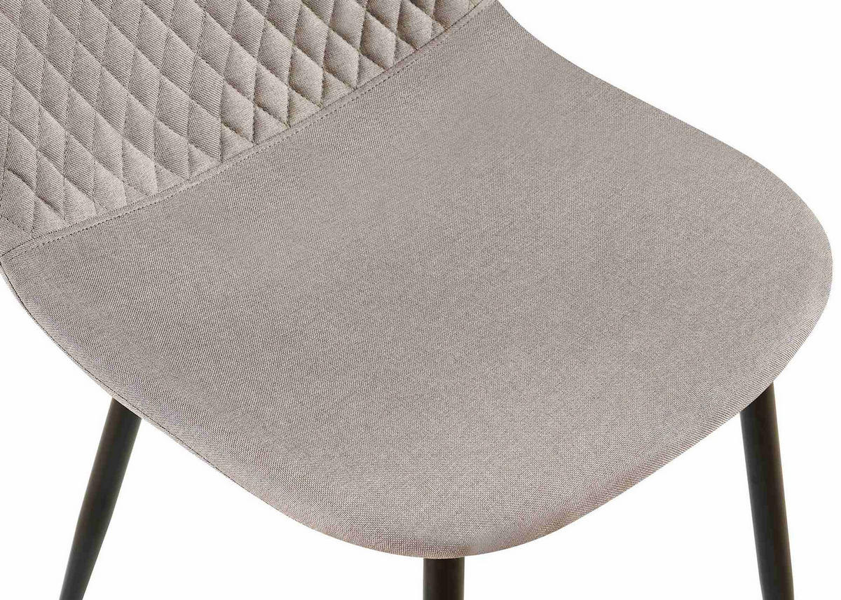 STUHL Stoff Grau - Schwarz/Grau, Textil/Metall (44/88/54cm) - CLP