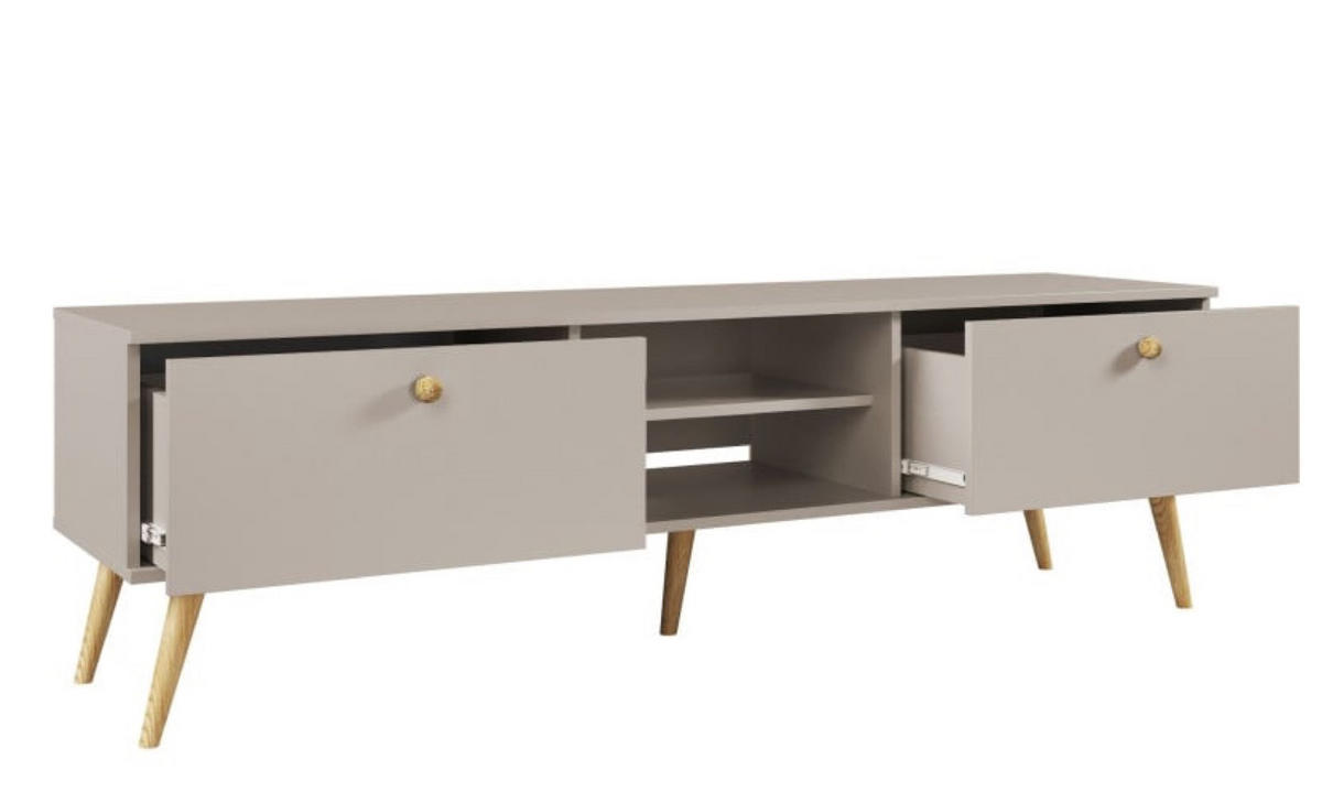TV-SCHRANK Kaschmir Boho Mit Holzbeinen - Beige, Holzwerkstoff (170/50/41cm) - Sepro Meble