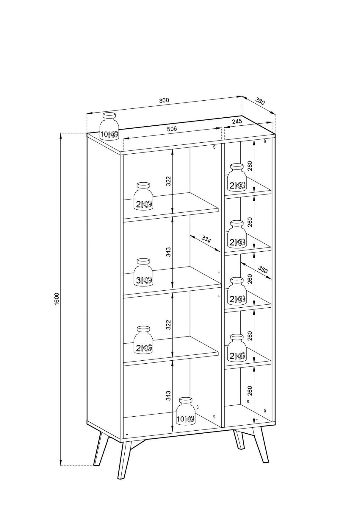 BÜCHEREGAL Firr Eukalyptus - Eukalyptusholzfarben, Holzwerkstoff (80/160/38cm) - Bettso