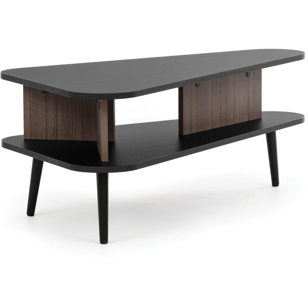 COUCHTISCH Parini 100×57 cm, Graphitschwarz/Captains Deck - Eichefarben, Holzwerkstoff/Metall (57/100/40cm) - Beautysofa