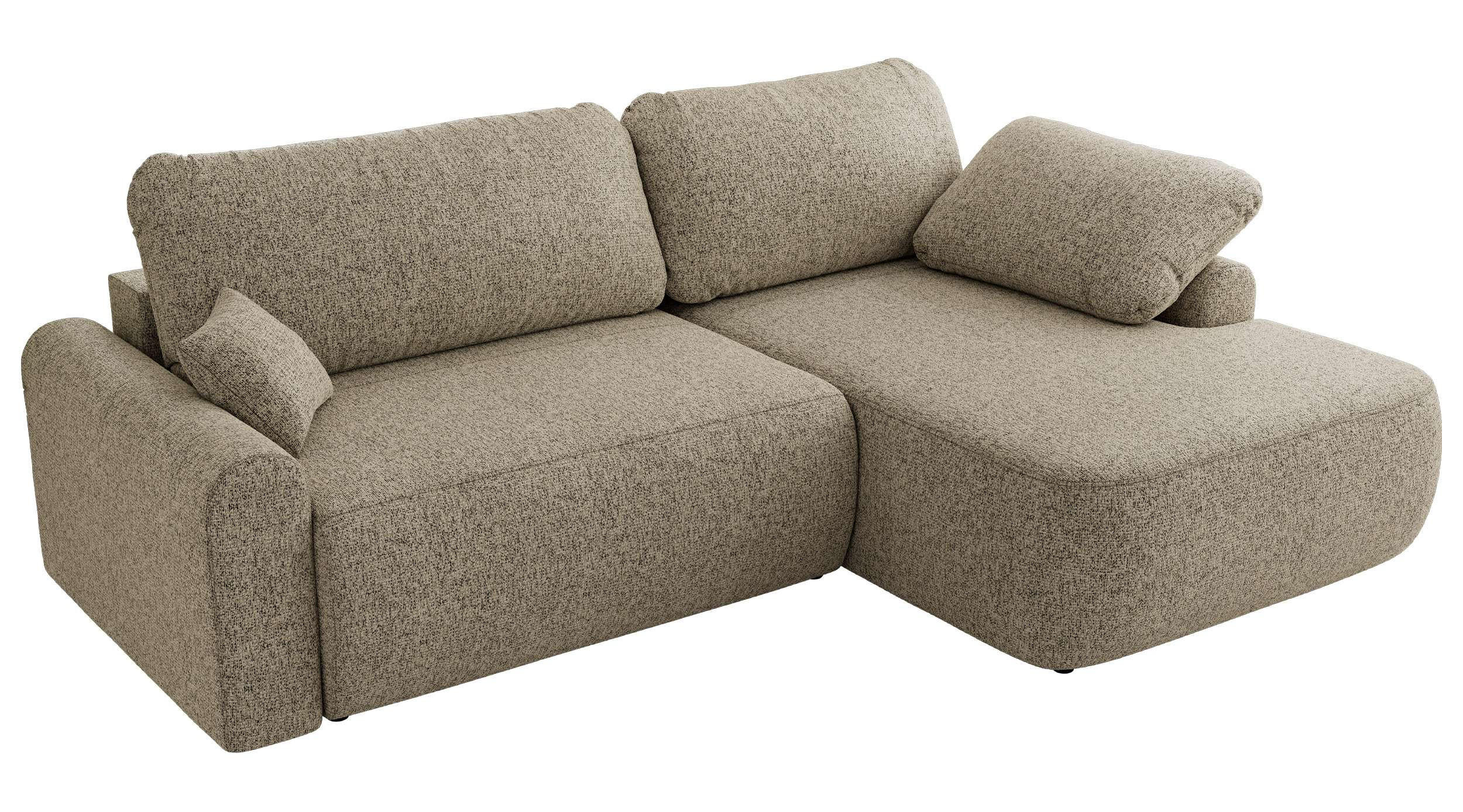 ECKSCHLAFSOFA CUBO L Dunkelbeige Struktur - rechts - Beige/Schwarz, Kunststoff/Textil (187/273cm) - MKS