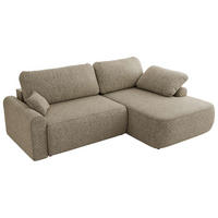 ECKSCHLAFSOFA CUBO L Dunkelbeige Struktur - rechts - Beige/Schwarz, Kunststoff/Textil (187/273cm) - MKS