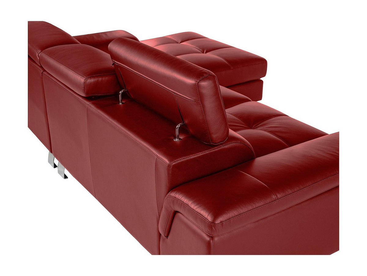 SOFA - 4 Personen - leder - rot Mishima - Rot, Leder (260/79/167cm) - Vente-Unique