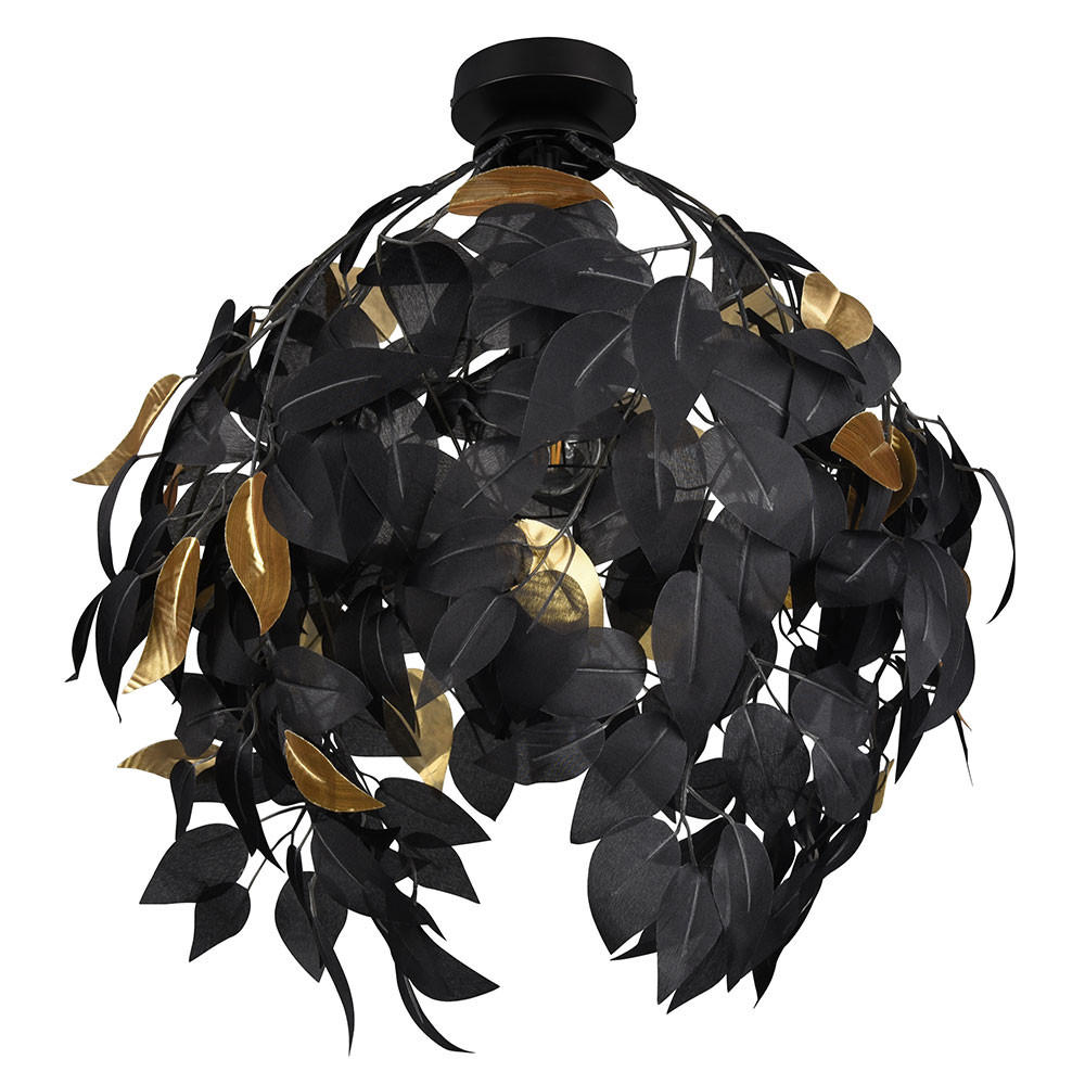 LED DECKENLEUCHTE Metall Schwarz Gold - Schwarz, Metall (38/38/58cm)