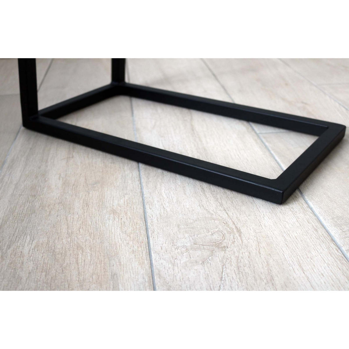 BEISTELLTISCH - Eiche / Metall - 64 x 25 x 67cm - Schwarz/Naturfarben, Holz/Metall (64/25/67cm) - holz4home