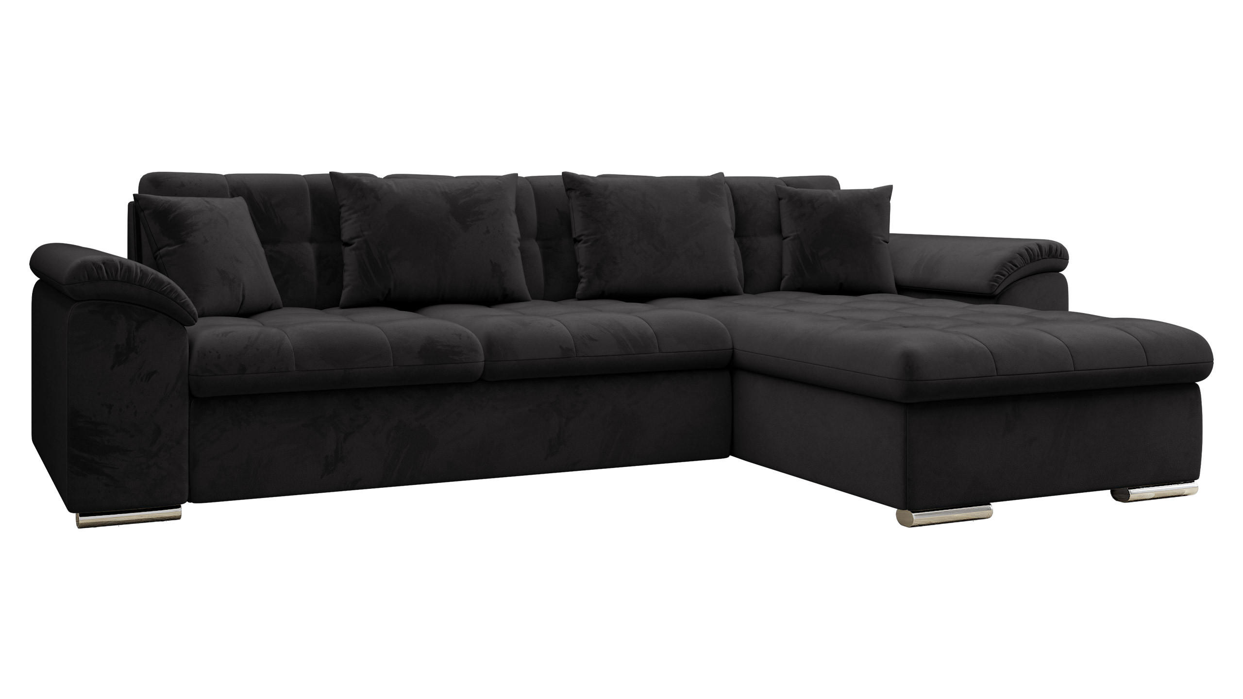 ECKSOFA Diana Premium, Seite: Rechts - Schwarz, Holz/Textil (280/160cm) - MIRJAN24