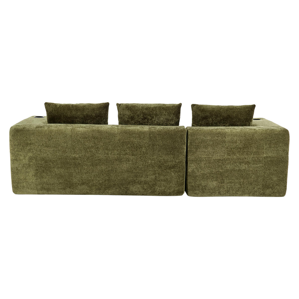 ECKSOFA 255/161/64 cm Grün mit Getränkehalter - Grün, Textil (258/163cm) - Oxeza