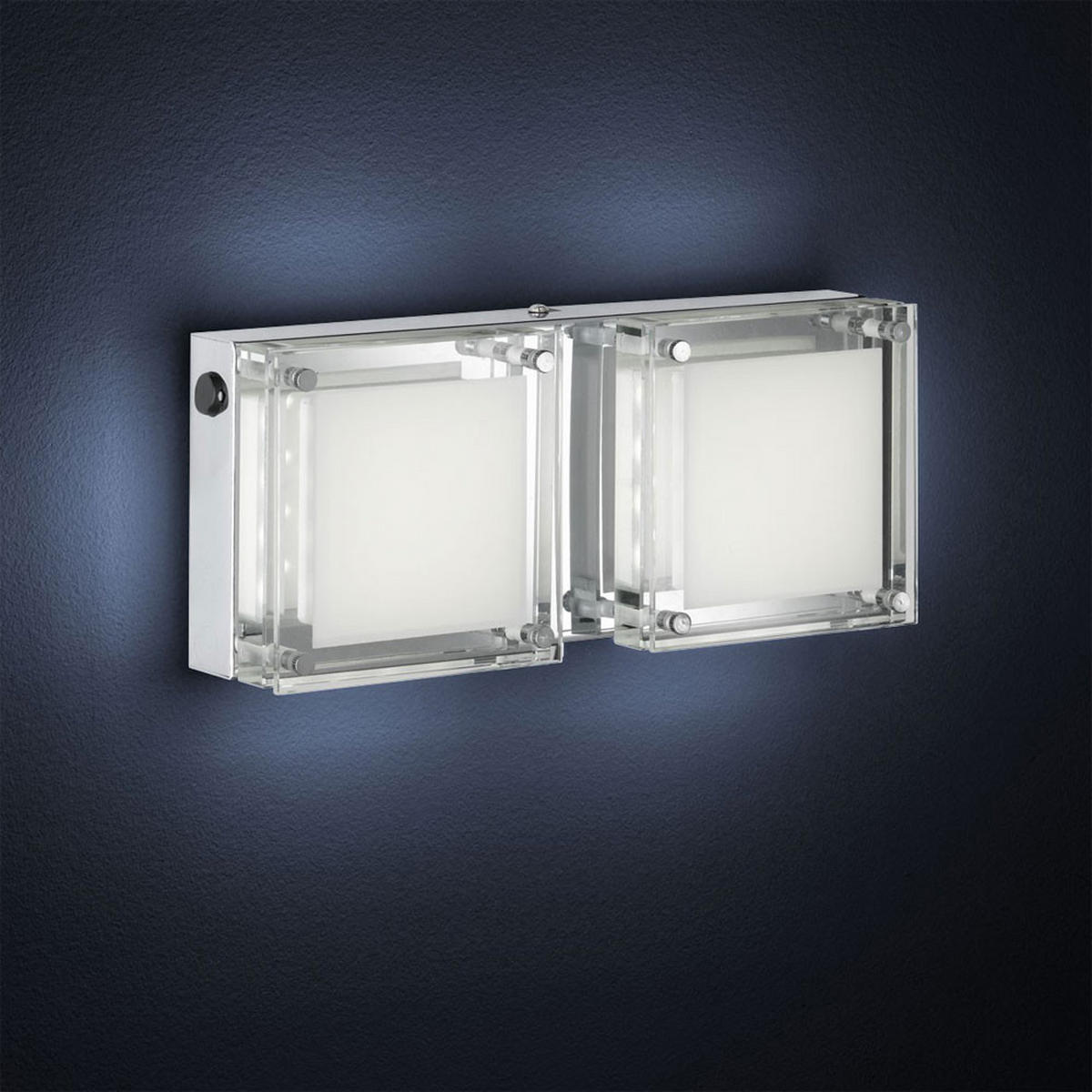 LED WANDLEUCHTE Metall Silber - Silberfarben, Glas (120/12/28cm) - Wofi