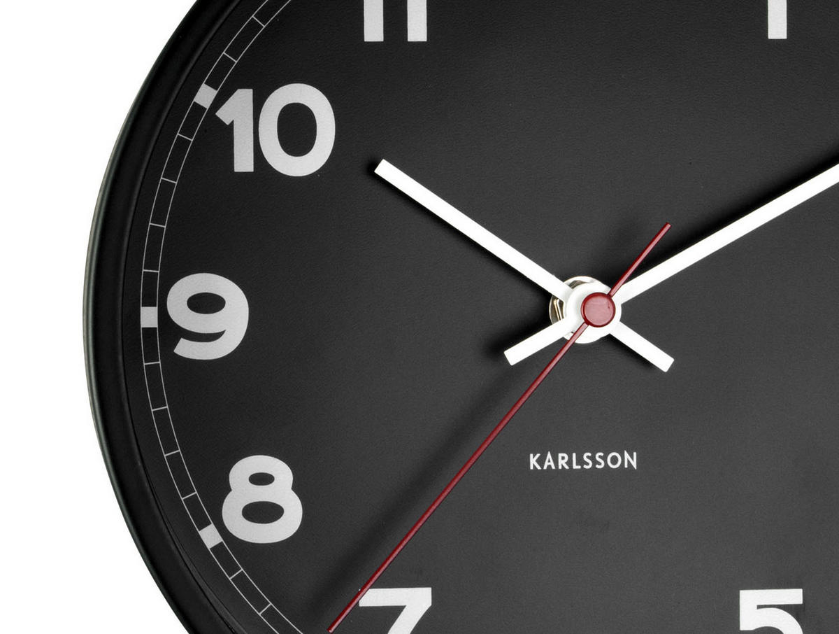 WANDUHR New Classic Ø20 cm - Schwarz, Metall (20/20/4cm) - Karlsson