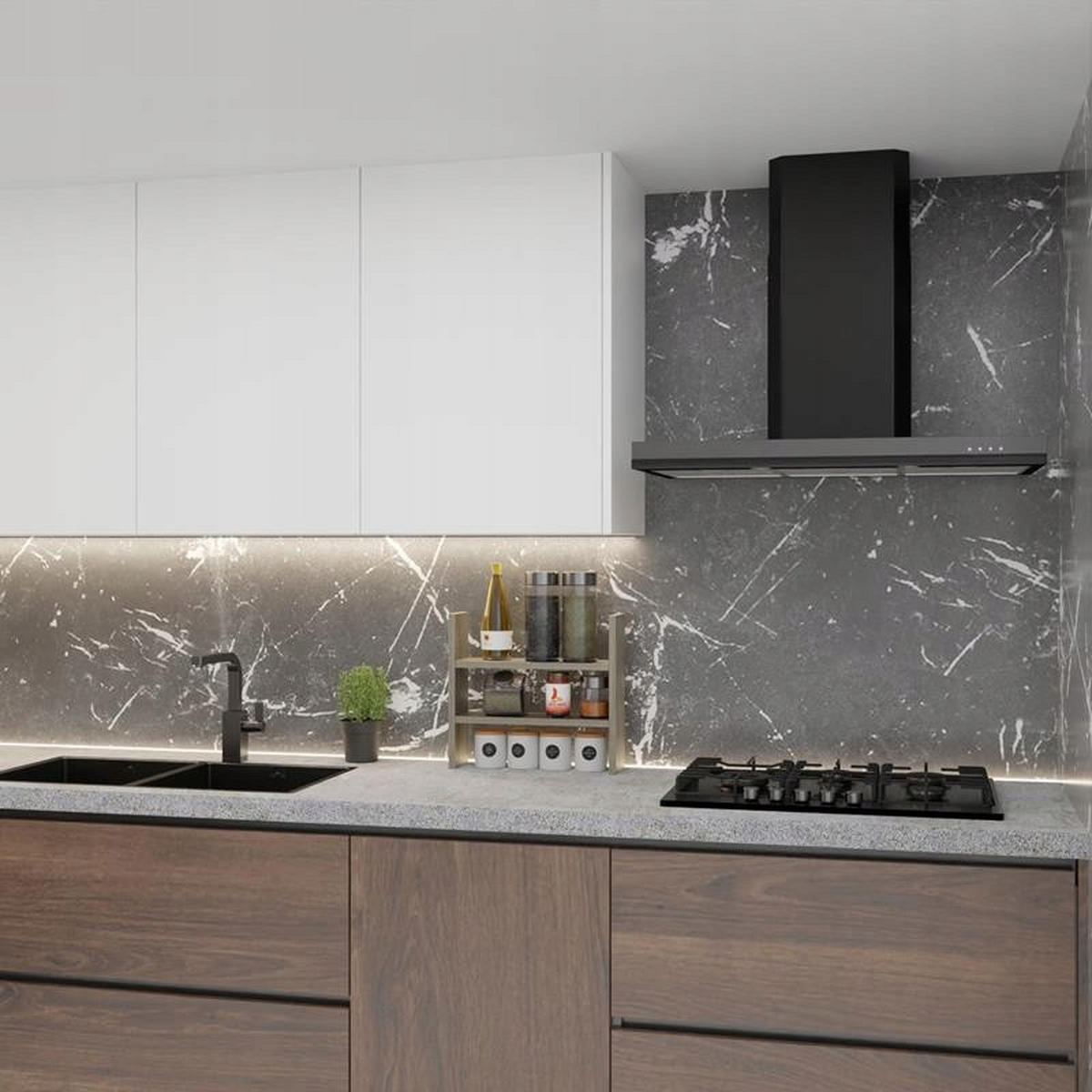 KÜCHENREGAL BIS EX3 Sonoma Eiche 44/12/40 cm - Sonoma Eiche, Holzwerkstoff (44/40/12cm) - Matkam Möbel