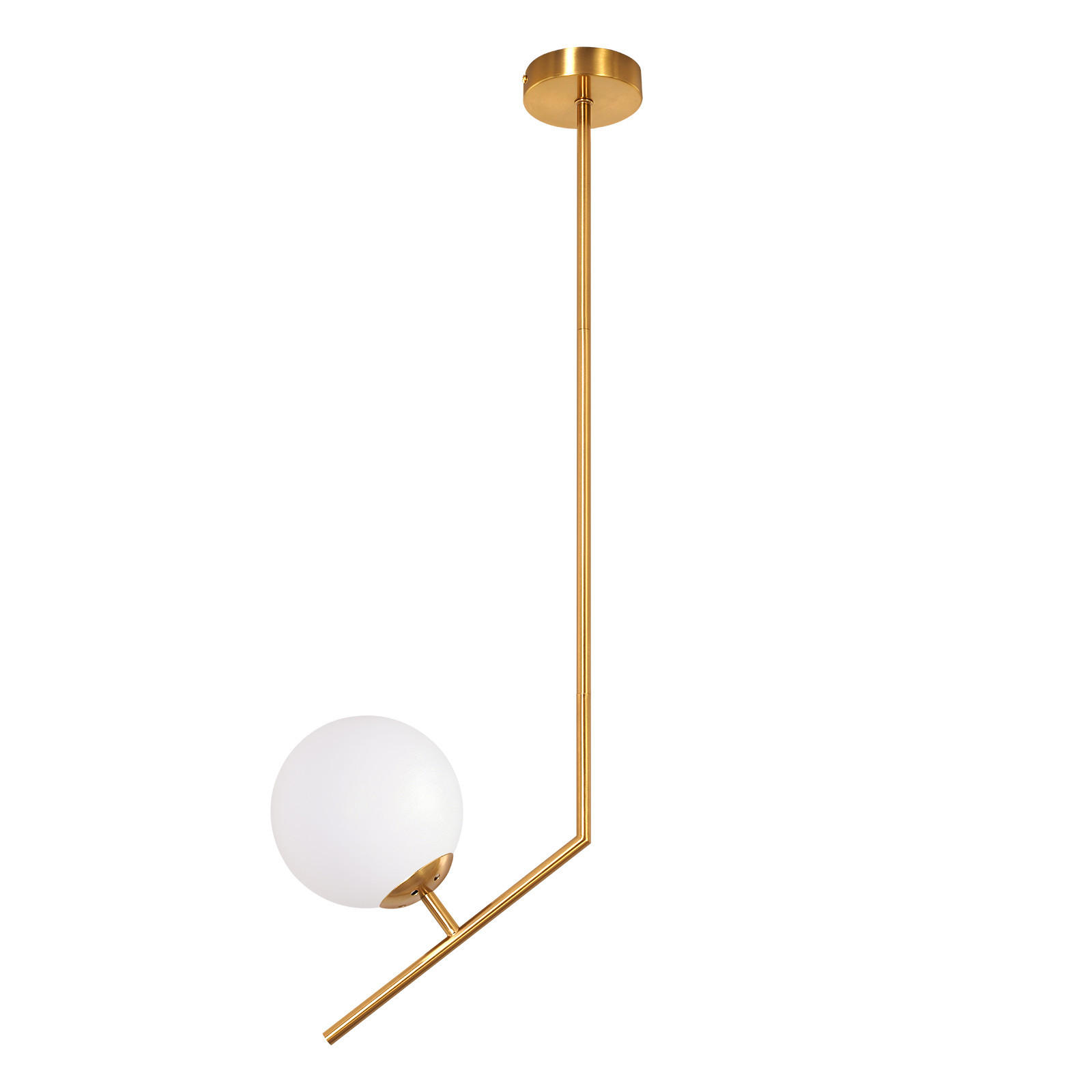PENDELLEUCHTE Kylvin 15/15/80 cm - Goldfarben/Weiß, Glas/Metall (15/15/80cm) - ZMH