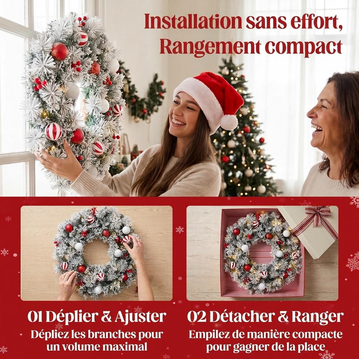 BELEUCHTETER Weihnachtskranz Grün 60.0/60.0/12.0 cm - Grün, Kunststoff (60cm)