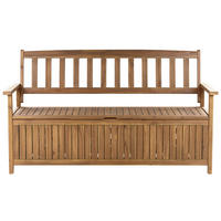 GARTENBANK Akazienholz hellbraun mit Stauraum 160 cm Sovana - Hellbraun, Holz (160/91/60cm) - Beliani