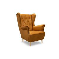 SESSEL TIBER, Polstersessel Glamour Loungesessel, Velours-Stoff Gelb - Gelb, Holz/Holzwerkstoff (75/104/85cm) - MASSENO