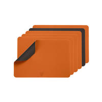 TISCHSET - 6er-Set - Recyceltes Leder in Orange und Schokolade - Orange, Textil (30/44.5cm) - Björn