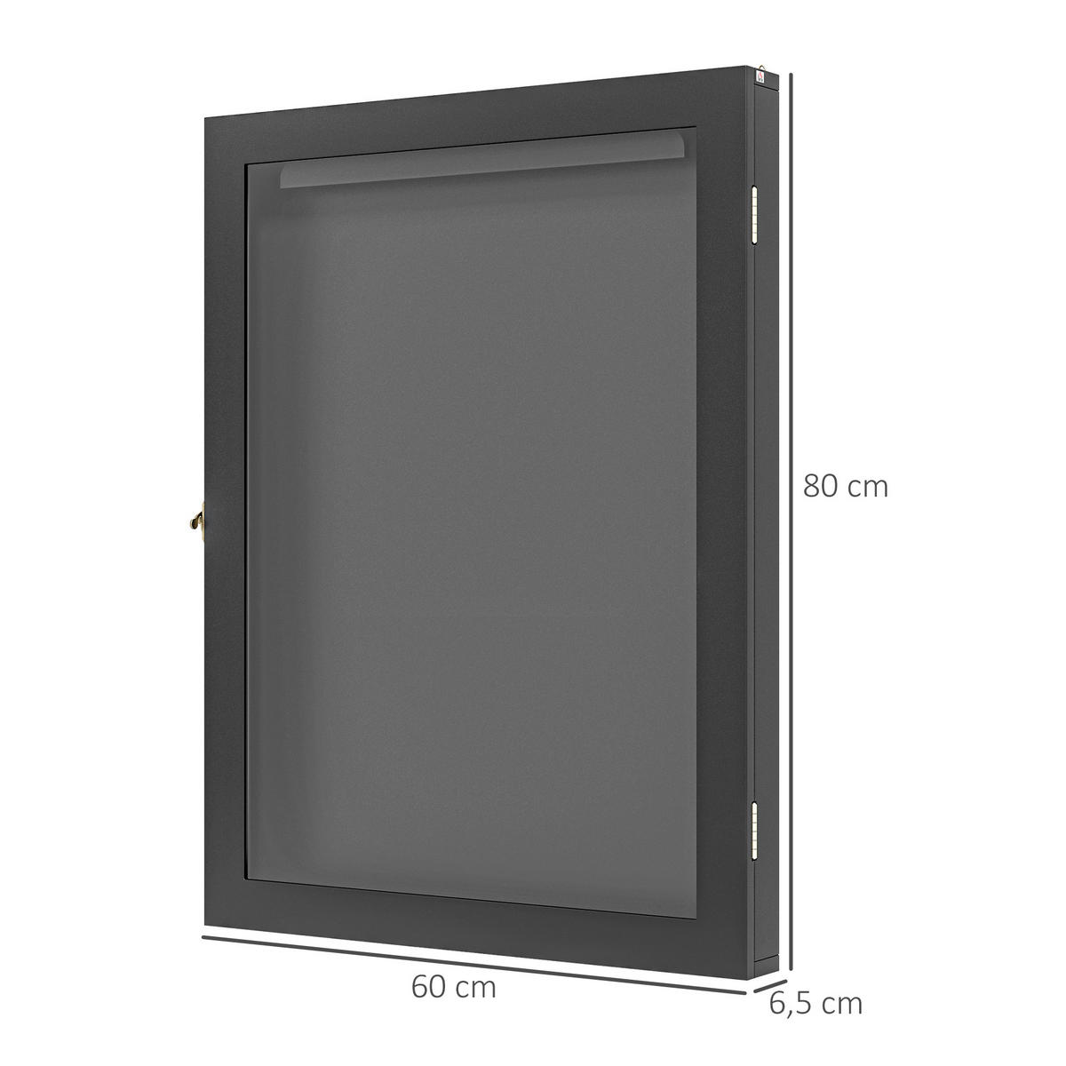 TRIKOTRAHMEN DE-15499 60/80 cm, Acrylglas Schwarz - Schwarz, Holzwerkstoff (6.5/80/60cm) - ComfortXL