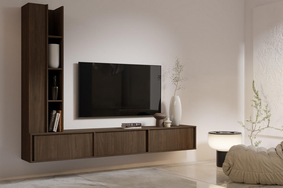 TV-ELEMENT VELORA 230/40/35 cm in Villa-Nussbaum - Braun, Holzwerkstoff (230/40/35cm) - Deine Möbel 24