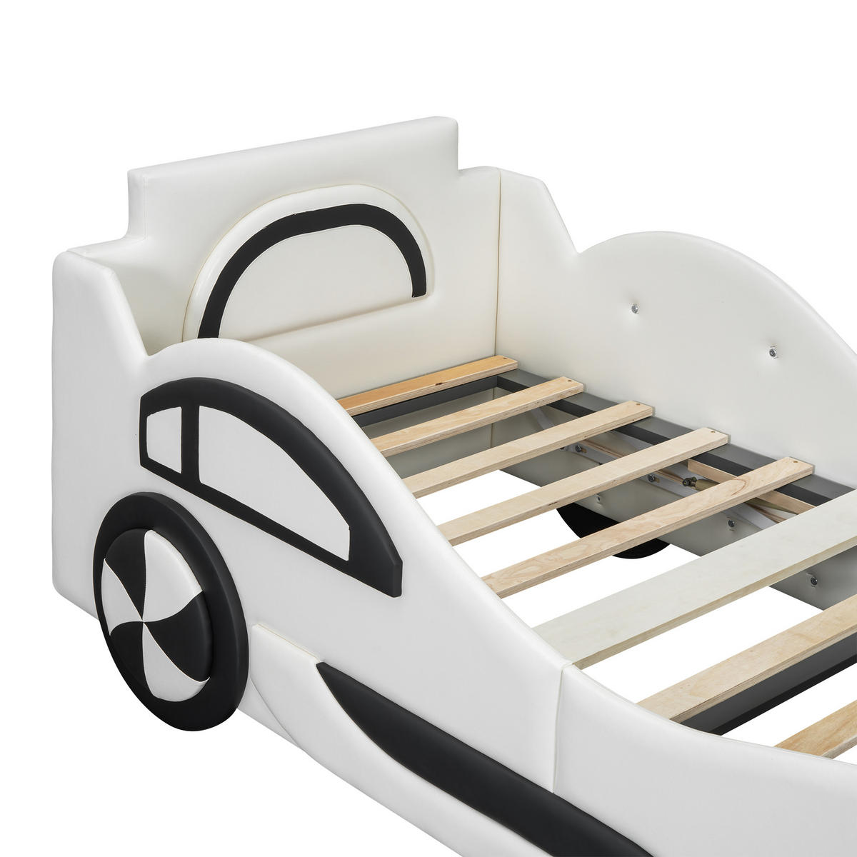 FLACHBETT 90x200cm Weiß Autobett Kinderbett Unterbettstauraum - Weiß, Holz - FLIEKS