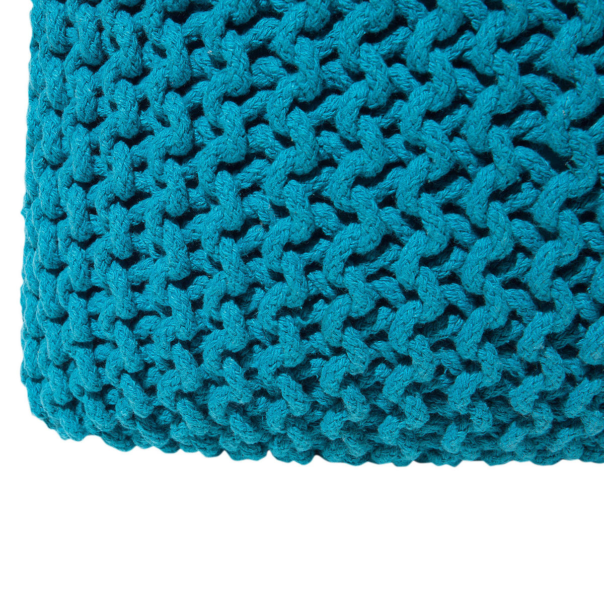 POUF Conrad 50/50/31 cm - Blau, Naturmaterialen/Textil (50/31/50cm) - Beliani