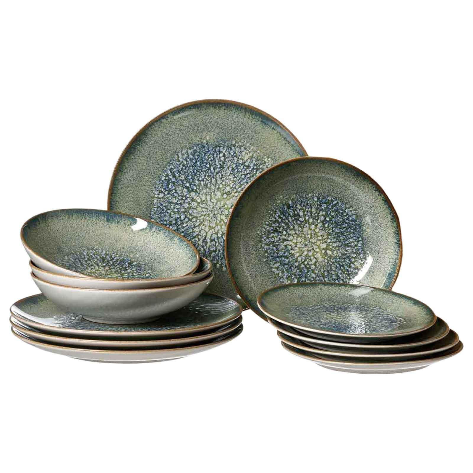TELLER-SET Verde grün 12er Set - Grün, Keramik (30/34/34cm) - Ritzenhoff Breker