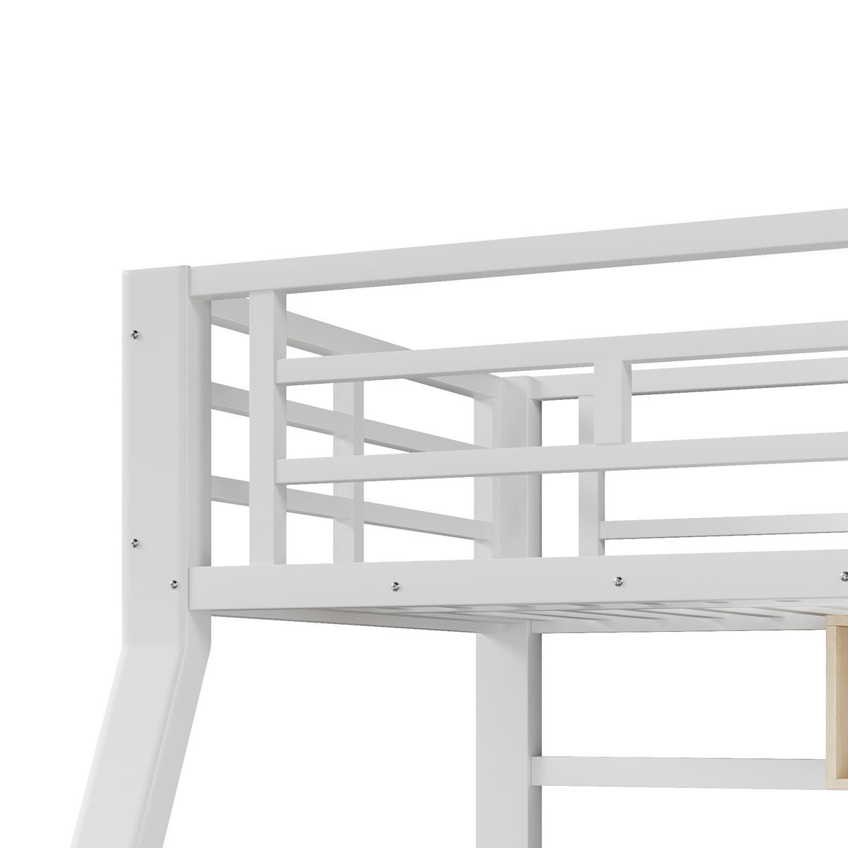 ETAGENBETT 90/200 cm & 140/200 cm in Weiß Kinderbett mit 3 Staufächern, LED und Treppe Metall - Weiß, Holzwerkstoff/Metall (140/200cm) - STILVORA