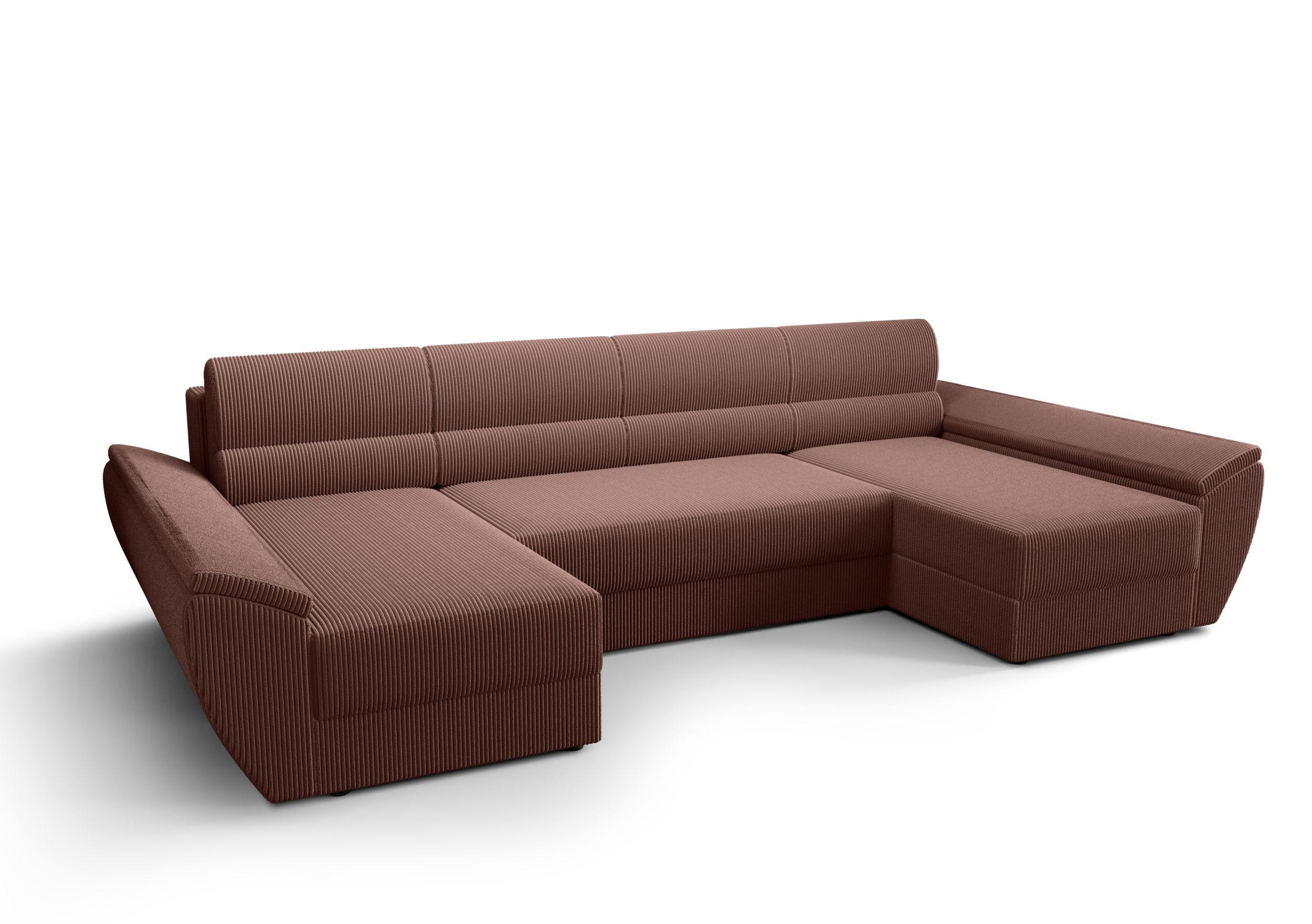 WOHNLANDSCHAFT REBIU4 Poso 29 mit Schlaffunktion - Braun, Textil (326/86/140cm) - Bedante