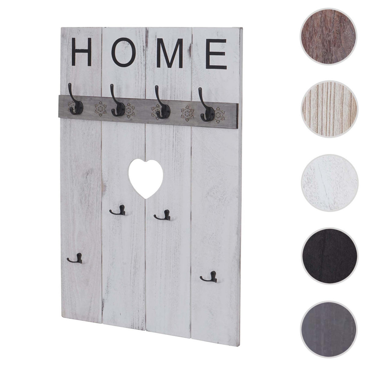 WANDGARDEROBE HOME SHABBY-LOOK Cremeweiß - Weiß, Holz (60/91/8cm) - MCW
