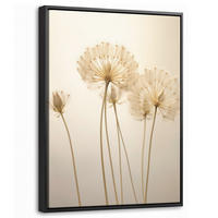 LEINWAND Bilder mit Rahmen - Sonnenlicht - Löwenzahn - Botanisch - Blumen - 30x40 - Creme, Textil (30/40cm) - MuchoWow