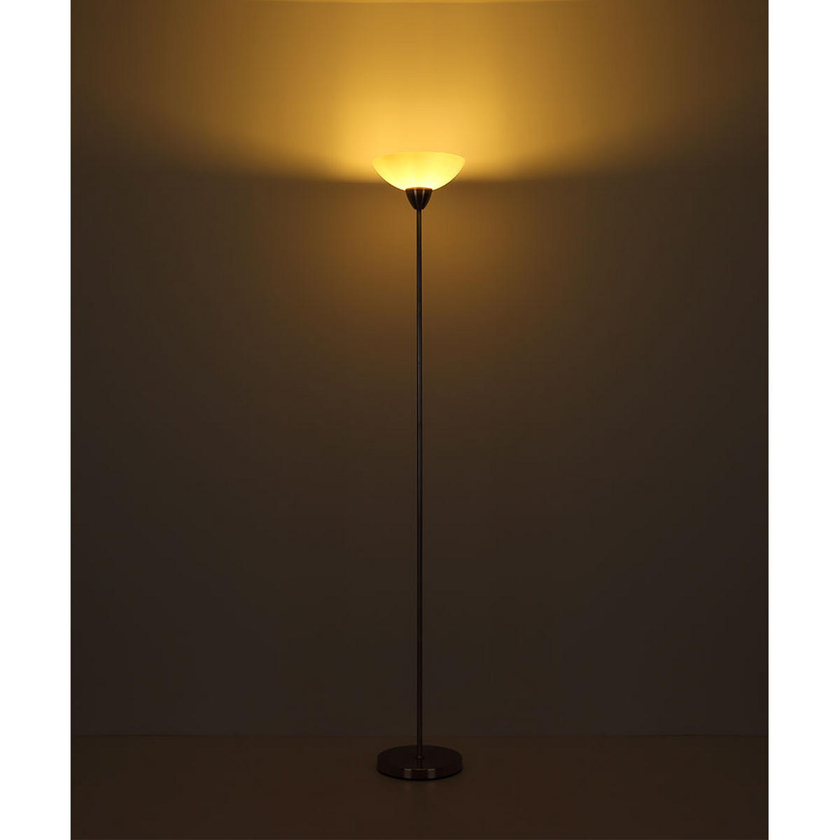 LED STEHLEUCHTE Metall Glas Opal Silber - Silberfarben, Glas (28/28/180cm) - Globo Lighting