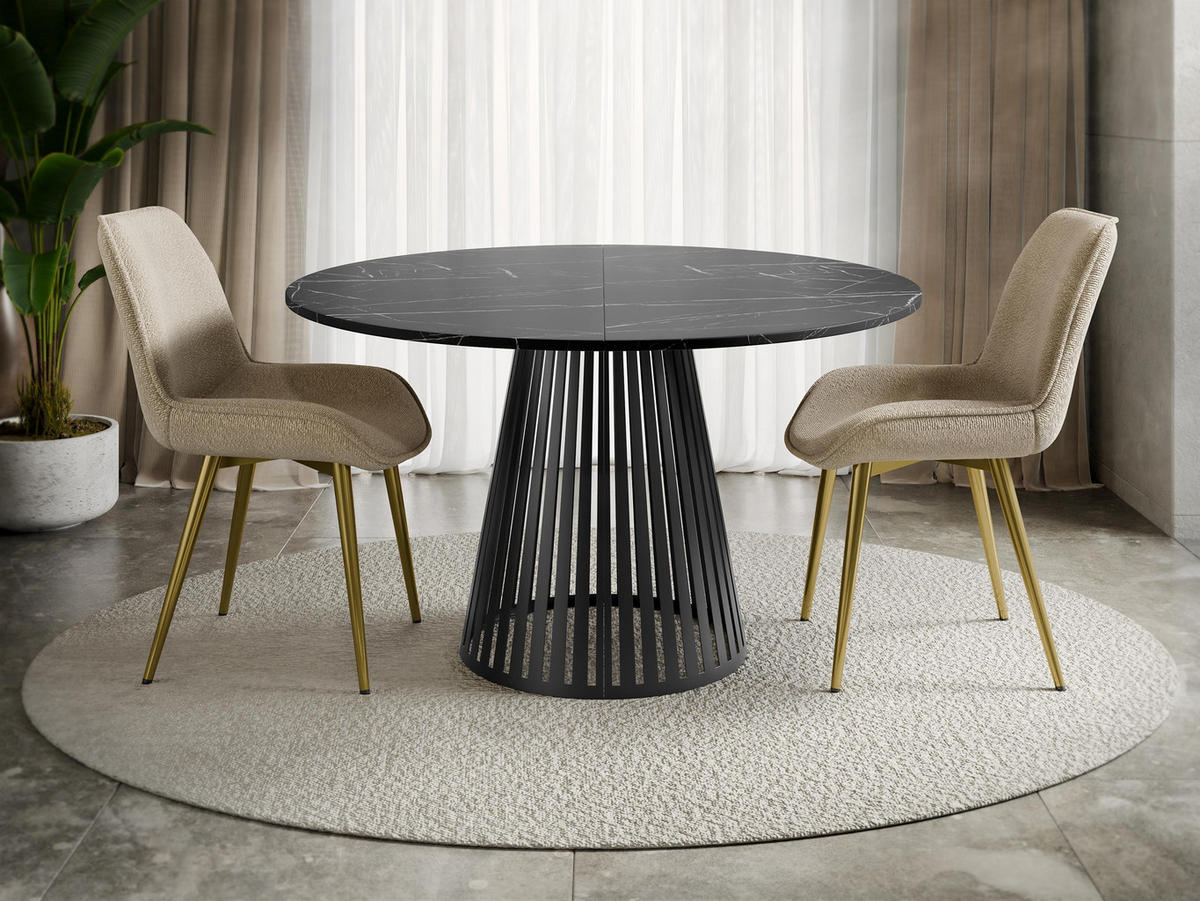 ESSTISCH ausziehbar Cone 120 - Schwarz, Holzwerkstoff/Metall (120/120/76cm) - MIRJAN24