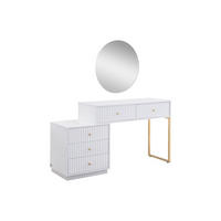 SCHMINKTISCH - 133 cmcm x 40 cmcm - Holz, Platte - Weiß - PEROLIA - Weiß, Holz (133/75/40cm) - Vente-Unique